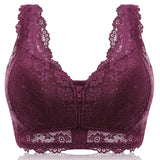 Female Vest Front Zipper Push Up Bra Full Cup Sexy Lace Bras For Women Bralette Top Plus Size Seamless Wireless Gather Brassiere