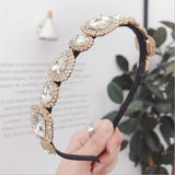 New High-end hair accessories women&#39;s rhinestones super flash alloy diamonds fine side hairband headband fashion girl hair band