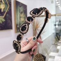 New High-end hair accessories women&#39;s rhinestones super flash alloy diamonds fine side hairband headband fashion girl hair band