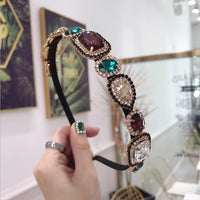New High-end hair accessories women&#39;s rhinestones super flash alloy diamonds fine side hairband headband fashion girl hair band