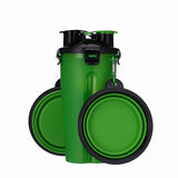 2 In 1 Pet Travel Water Bottle Foldable Dog feed Bowl Drink Cup Food Container Silicone Outdoor Portable Dog Cat Feeder