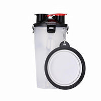2 In 1 Pet Travel Water Bottle Foldable Dog feed Bowl Drink Cup Food Container Silicone Outdoor Portable Dog Cat Feeder