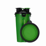 2 In 1 Pet Travel Water Bottle Foldable Dog feed Bowl Drink Cup Food Container Silicone Outdoor Portable Dog Cat Feeder