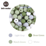 9mm 50pc Silicone Beads Round Baby Teether Eco-friendly BPA Free Baby Teething Pacifier Chain Bead silicone rodents Let&#39;s Make