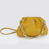 Fashion Women Genuine Leather Handbag Girls High Quality Thick Chain Cloud Bag Dumpling Clutch Bag Female Shoulder hobo bag