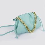 Fashion Women Genuine Leather Handbag Girls High Quality Thick Chain Cloud Bag Dumpling Clutch Bag Female Shoulder hobo bag