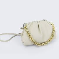 Fashion Women Genuine Leather Handbag Girls High Quality Thick Chain Cloud Bag Dumpling Clutch Bag Female Shoulder hobo bag