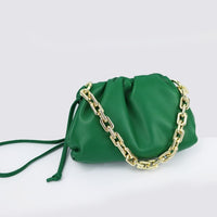 Fashion Women Genuine Leather Handbag Girls High Quality Thick Chain Cloud Bag Dumpling Clutch Bag Female Shoulder hobo bag