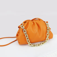 Fashion Women Genuine Leather Handbag Girls High Quality Thick Chain Cloud Bag Dumpling Clutch Bag Female Shoulder hobo bag