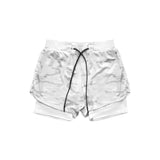 Men&#39;s Casual Shorts 2 in 1 Running Shorts Quick Drying Sport Shorts Gyms Fitness Bodybuilding Workout Built-in Pockets Short Men