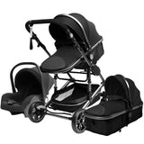 Luxurious Baby Stroller 3 in 1 Portable Travel Baby Carriage Fold Pram High Landscape Aluminum Frame Newborn Infant Stroller