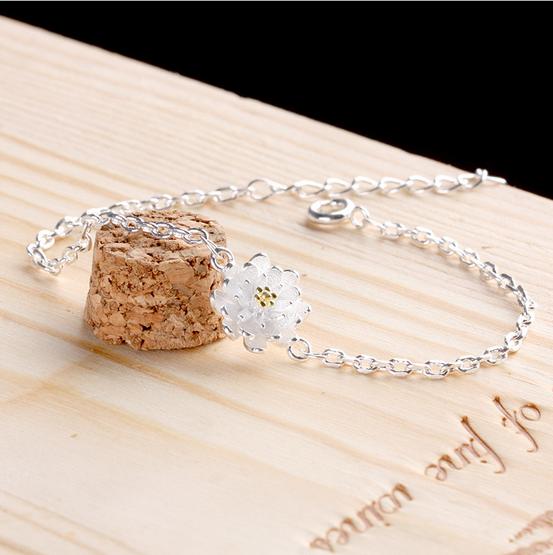 NEHZY 925 sterling silver new woman jewelry bracelet sweet lady lotus flowers hand high quality fashion chain length 19cm