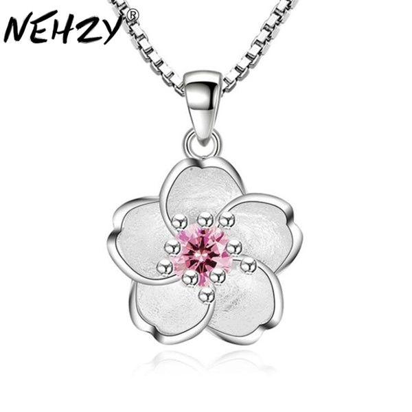 NEHZY 925 sterling silver new woman Brand Fashion Fresh Rose Handmade Cherry Necklace Pendant Cute Peach Pendant Luxury Jewelry