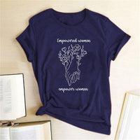 Empower Women Letter Printed Feminist T-shirt Women Short Sleeve Summer Feminism Shirt Woman Tops Clothes Graphic Tee Femme