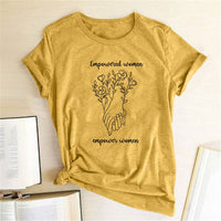 Empower Women Letter Printed Feminist T-shirt Women Short Sleeve Summer Feminism Shirt Woman Tops Clothes Graphic Tee Femme