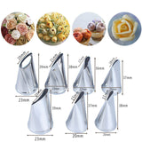 3pcs/5pcs/7pcs Cream Pastry Decorating Tips Set Stainless Steel Russian Tulip Icing Piping Cake Nozzles Cupcake Baking Tools