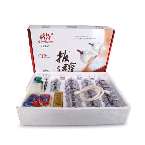 Cheap 32 Pieces cups vacuum cupping massage vacuum acupuncture apparatus therapy relax massager curve suction pumps good gift