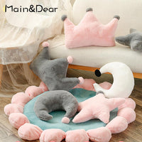 Lovely Sofa Pillow Cushion Bedside Backrest Crown Plush Pillow Living Room Girl Decorative Pillow Bedroom For Birthday Present