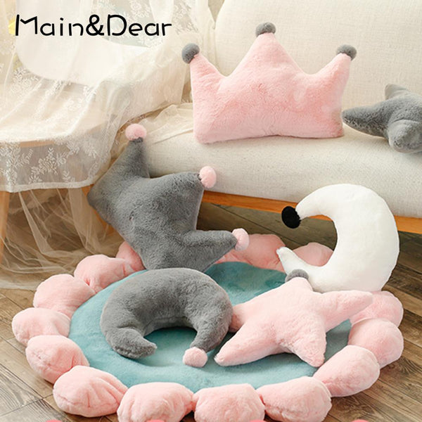 Lovely Sofa Pillow Cushion Bedside Backrest Crown Plush Pillow Living Room Girl Decorative Pillow Bedroom For Birthday Present