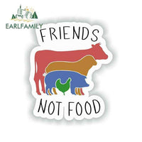 EARLFAMILY 13cm x 10.9cm For Vegan Friends Not Food Vinyl Graphic Decal Repair Creative Stickers Suitable For GTR EVO SX