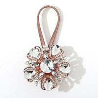 Big Diamond Curtain Tieback Home Decor Crystal Flower Curtain Holder Tensile Spring Steel Wire Belt Magnet Curtain Accessories