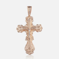 Pendant Necklace 585 Rose Gold Cross Crucifix Clear Crystal for Men Women Prayer Jesus Necklace Chain 50cm Fashion Jewelry GPM26