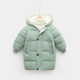 Children&#39;s Down Coat Winter Teenage Baby Boys Girls Cotton-padded Parka &amp; Coats Thicken Warm Long Jackets Toddler Kids Outerwear