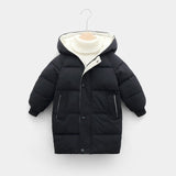 Children&#39;s Down Coat Winter Teenage Baby Boys Girls Cotton-padded Parka &amp; Coats Thicken Warm Long Jackets Toddler Kids Outerwear