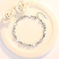 NEHZY 925 Sterling Silver Jewelry Bracelet High Quality Retro Fashion Woman Purple Crystal Heart Bracelet Length 20.5CM