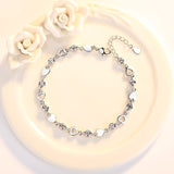 NEHZY 925 Sterling Silver Jewelry Bracelet High Quality Retro Fashion Woman Purple Crystal Heart Bracelet Length 20.5CM