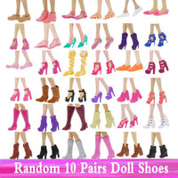 Random 1 Set Doll Accessories for Barbie Doll Shoes Boots Mini Dress Handbags Crown Hangers Glasses Doll Clothes Kids Toys 12&#39;&#39;