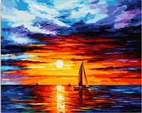 GATYZTORY DIY Painting By Numbers Sea Landscape HandPainted Oil Painting Drawing On Canvas Unique Gift Home Decoration 60×75