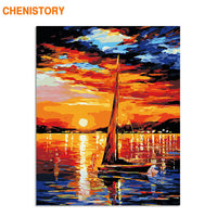 GATYZTORY DIY Painting By Numbers Sea Landscape HandPainted Oil Painting Drawing On Canvas Unique Gift Home Decoration 60×75