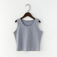 Black Round Neck Sleeveless Harajuku Women&#39;s T-Shirt Cotton Crop Top Women&#39;s Shirt Girls Lady Tee Tops Streetwear Camiseta Mujer