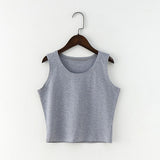 Black Round Neck Sleeveless Harajuku Women&#39;s T-Shirt Cotton Crop Top Women&#39;s Shirt Girls Lady Tee Tops Streetwear Camiseta Mujer