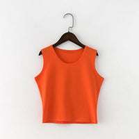 Black Round Neck Sleeveless Harajuku Women&#39;s T-Shirt Cotton Crop Top Women&#39;s Shirt Girls Lady Tee Tops Streetwear Camiseta Mujer