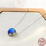 LEKANI Aurora Pendant Halo Crystal Gem S925 Sterling Silver Fashion Necklace Fall Fine Jewelry Women Elegant Anniversary Gift