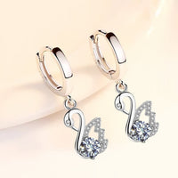 NEHZY 925 sterling silver new women&#39;s fashion jewelry earrings pink blue white crystal zircon long tassel retro swan earrings