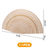 Large Wooden Rainbow Stacker Natural Wooden Rainbow Blocks Wooden Stacking Toys Montessori Educational Toy for Kids Baby Toys