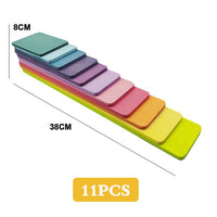 Large Wooden Rainbow Stacker Natural Wooden Rainbow Blocks Wooden Stacking Toys Montessori Educational Toy for Kids Baby Toys