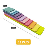 Large Wooden Rainbow Stacker Natural Wooden Rainbow Blocks Wooden Stacking Toys Montessori Educational Toy for Kids Baby Toys