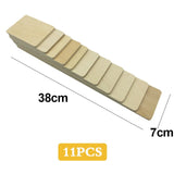 Large Wooden Rainbow Stacker Natural Wooden Rainbow Blocks Wooden Stacking Toys Montessori Educational Toy for Kids Baby Toys