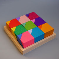 Large Wooden Rainbow Stacker Natural Wooden Rainbow Blocks Wooden Stacking Toys Montessori Educational Toy for Kids Baby Toys