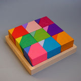 Large Wooden Rainbow Stacker Natural Wooden Rainbow Blocks Wooden Stacking Toys Montessori Educational Toy for Kids Baby Toys
