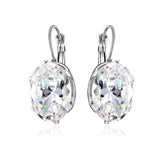New Fashion Silver Plated Earrings Oval Water Drop 5 Color Big Zircon Stones Drop Earring For Women Valentines Day Gifts