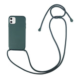 Liquid Silicone Chain Necklace Cell Phone Case With Lanyard Neck Strap Rope Cord For iPhone 12 11 13 Pro Max X XS XR 6 7 8 Plus