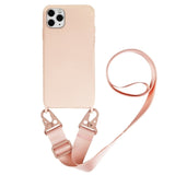 Liquid Silicone Chain Necklace Cell Phone Case With Lanyard Neck Strap Rope Cord For iPhone 12 11 13 Pro Max X XS XR 6 7 8 Plus