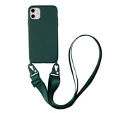 Liquid Silicone Chain Necklace Cell Phone Case With Lanyard Neck Strap Rope Cord For iPhone 12 11 13 Pro Max X XS XR 6 7 8 Plus