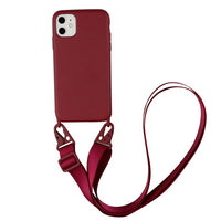 Liquid Silicone Chain Necklace Cell Phone Case With Lanyard Neck Strap Rope Cord For iPhone 12 11 13 Pro Max X XS XR 6 7 8 Plus