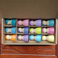 Large Wooden Rainbow Stacker Natural Wooden Rainbow Blocks Wooden Stacking Toys Montessori Educational Toy for Kids Baby Toys